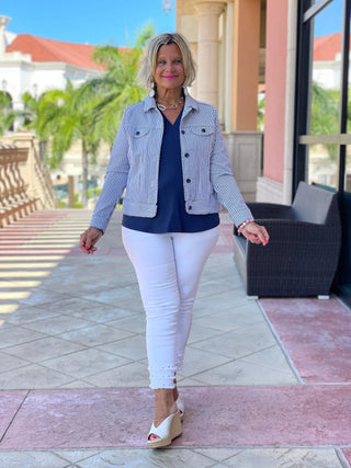 KEY WEST NAVY SEERSUCKER JACKET LULU-B