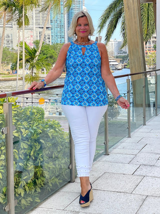 BAHAMA BLUE KEYHOLE TOP LULU-B