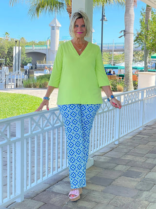 AQUA DIAMOND PALAZZO PANT LULU-B