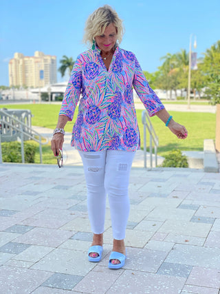 PINK PINEAPPLE TUNIC - Cathys Place