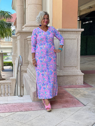 CAROLINA PAISLEY ELBOW MAXI LULU-B