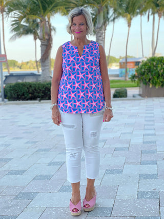 PINK STARFISH BEACH SLEEVELESS - Cathys Place