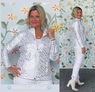LULU-B WHITE SILVER LEME JACKET LULU-B
