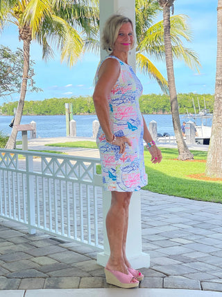 POST CARDS OF LOVE SHIFT DRESS - Cathys Place