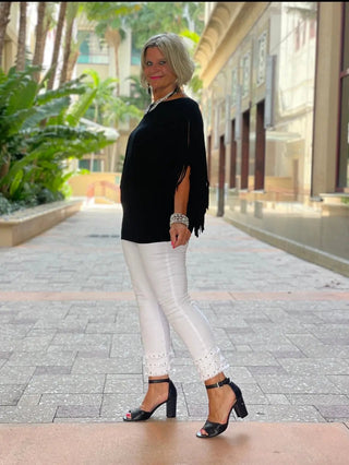 BLACK FRINGE TOP Cathys Place