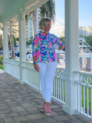 SECRET LOVE HEARTS RUFFLE TOP LULU-B