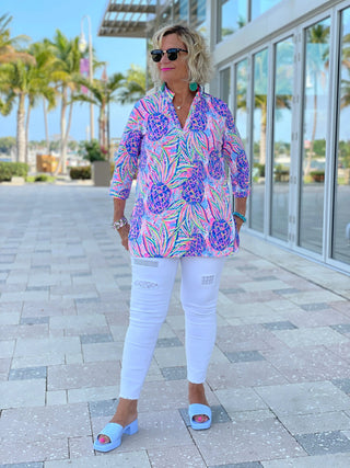 PINK PINEAPPLE TUNIC - Cathys Place