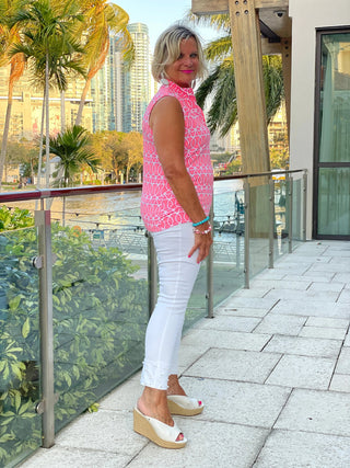 CANDY PINK SLEEVELESS ZIPPER LULU-B