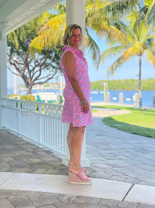 PALM TREE SIESTA RUFFLE DRESS LULU-B