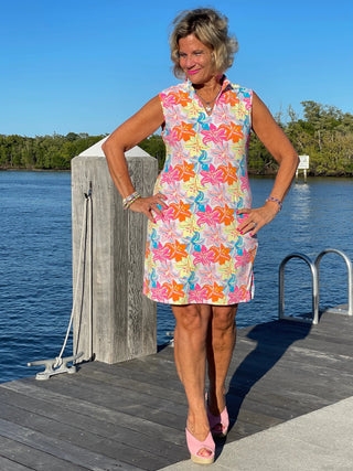 PALM BEACH GARDEN COLLAR DRESS - Cathys Place