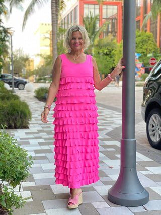 HOT PINK CHA CHA MAXI DRESS LULU-B