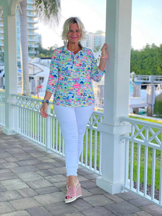 TIKI ESCAPE RUFFLE TOP LULU-B