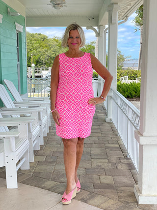 PINK DIAMONDS SHIFT DRESS LULU-B
