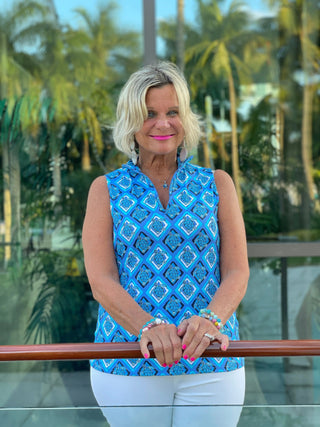 BAHAMA BLUE SLEEVELESS ZIPPER LULU-B