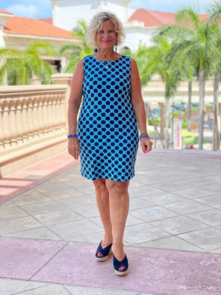 SEASIDE BLUE SHIFT DRESS - Cathys Place