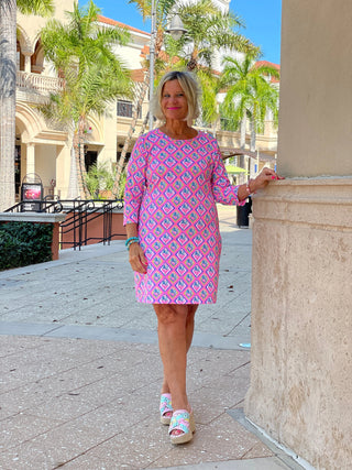 PALM TREE SIESTA SLEEVE DRESS LULU-B