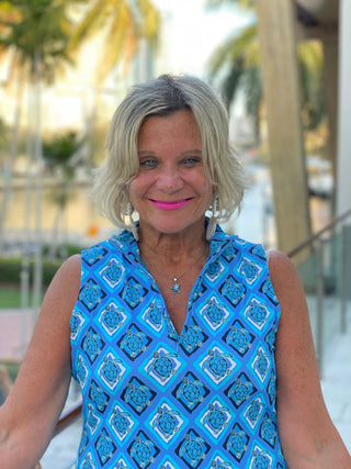 BAHAMA BLUE SLEEVELESS ZIPPER LULU-B