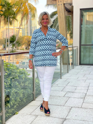 MELINA BLUE TUNIC - Cathys Place