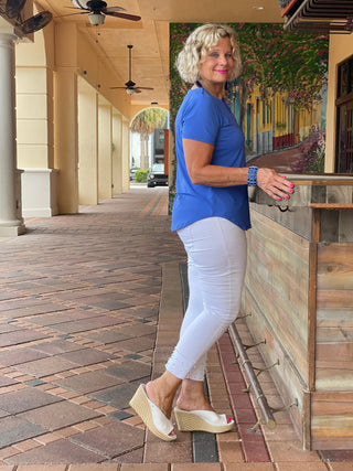 BLUE SHORT SLEEVE TOP LULU-B