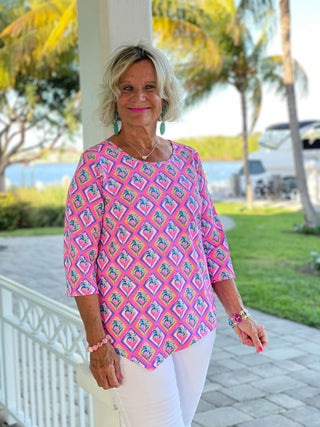 PALM TREE SIESTA ASYMMETRIC TOP LULU-B