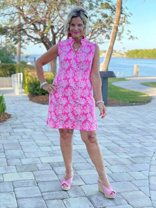 PINK LANE COLLAR DRESS - Cathys Place