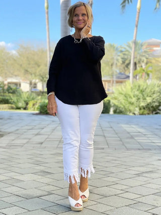 BLACK LONG WAFFLE COTTON - Cathys Place