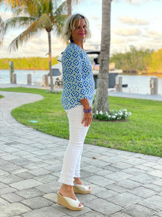 AQUA DIAMONDS V NECK LULU-B