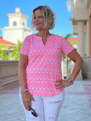 CANDY PINK SHORT SLEEVE TOP - Cathys Place