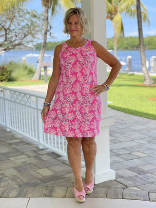 PINK LANE HALTER DRESS - Cathys Place