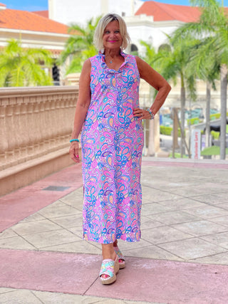 CAROLINA PAISLEY RUFFLE MAXI LULU-B