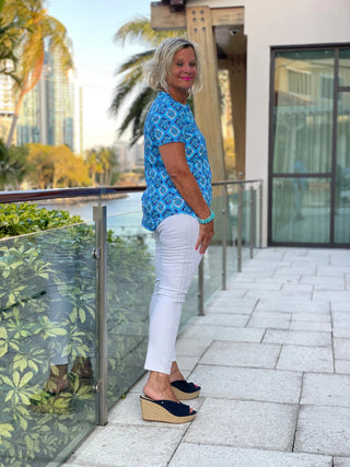 BAHAMA BLUE TURTLE SHORT SLEEVE LULU-B