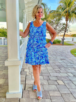 AQUA LANE LAYERED RUFFLE DRESS - Cathys Place