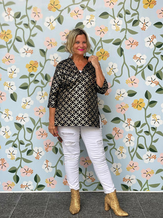 LULU-B BLACK GOLD LEME TUNIC LULU-B