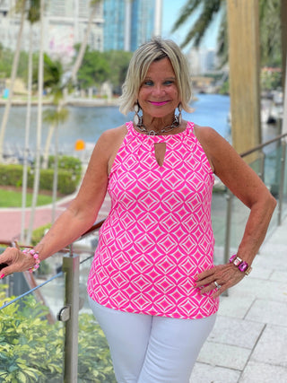 PINK DIAMONDS KEYHOLE TOP LULU-B