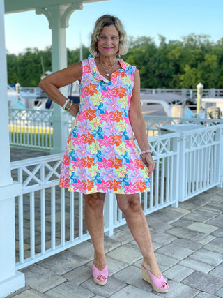 PALM BEACH GARDEN RUFFLE DRESS - Cathys Place