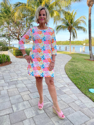 PALM BEACH GARDEN SLEEVE DRESS - Cathys Place