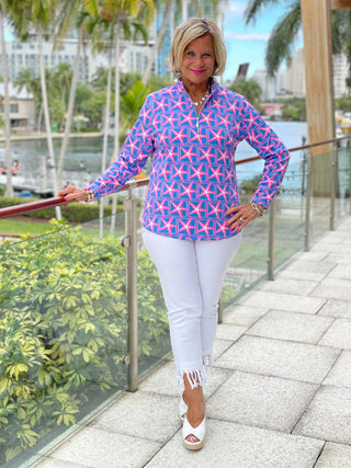 PINK STARFISH BEACH ZIPPER - Cathys Place