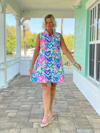 SECRET LOVE HEARTS RUFFLE DRESS LULU-B