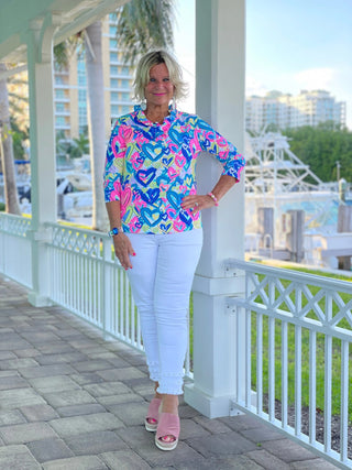 SECRET LOVE HEARTS RUFFLE TOP LULU-B