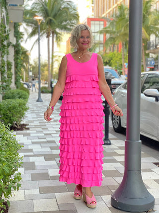HOT PINK CHA CHA MAXI DRESS LULU-B