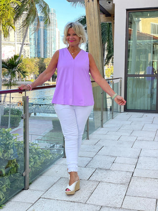 LILAC TAILORED V NECK LULU-B