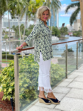 GREEN NAVY TUNIC - Cathys Place