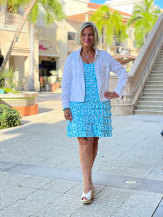 OCEAN MILE LAYERED RUFFLE DRESS - Cathys Place