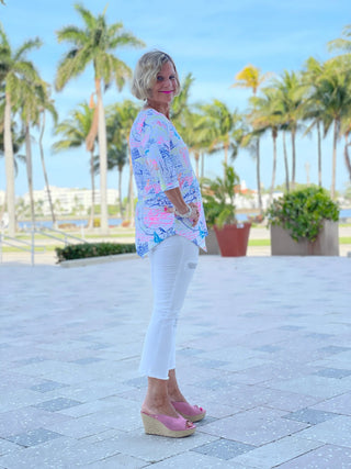 POST CARDS OF LOVE ASYMMETRIC TOP - Cathys Place