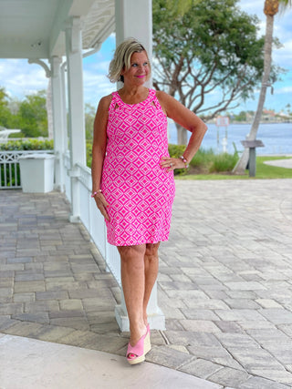 PINK DIAMONDS HALTER DRESS LULU-B