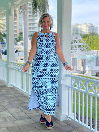 MELINA BLUE KEYHOLE MAXI LULU-B