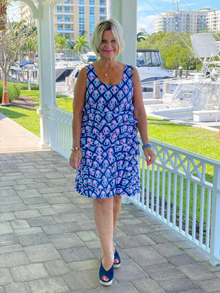 PINEAPPLE VACATION LAYERED RUFFLE DRESS LULU-B