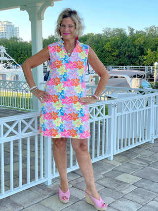 PALM BEACH GARDEN COLLAR DRESS - Cathys Place