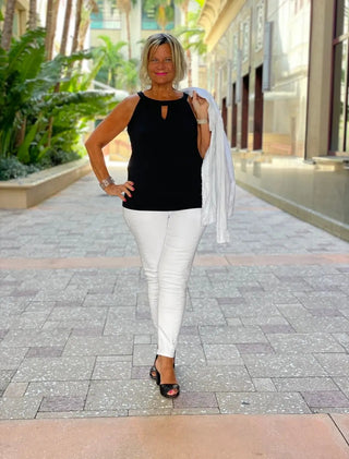 BLACK  KEYHOLE TOP FINAL SALE LULU-B