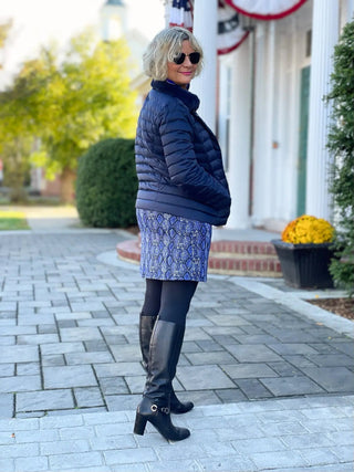 LULU-B PUFFER NAVY FAUX FUR JACKET LULU-B